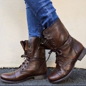 steve madden combat boots brown